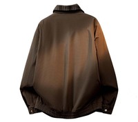 Veste de motard à faux effet deux pièces avec logo personnalisé |   Manteau de moto épais à carreaux pour homme |   Veste streetwear oversize automne-hiver