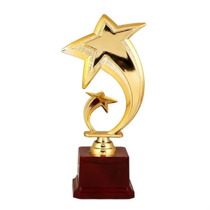 Trofeo de Bádminton de 16 cm con Diseño Personalizado de Estrella Dorada/Plateada/Cobre, Ecológico, de Plástico, con Base Negra/Roja, Personalizable, de Proveedor de Fábrica - Product Image 2