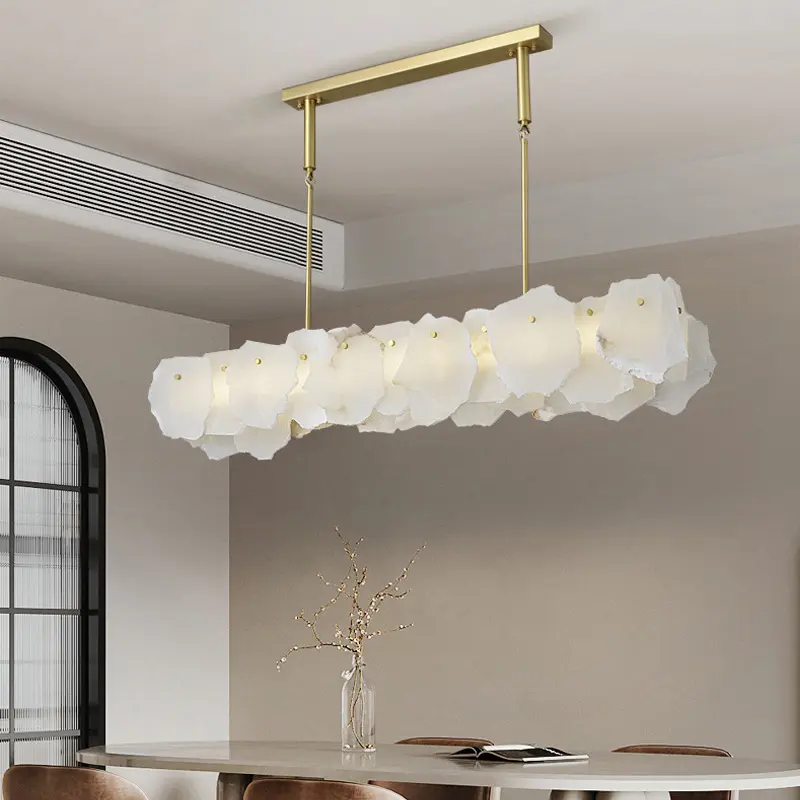 Modern Luxury LED Brass Chandeliers Pendant Lights High Ceilings Restaurants Hotels Luxury Natural Chandelier Pendant Lights