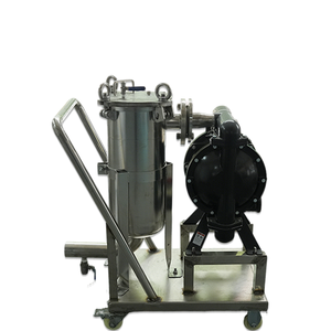 Chariot de filtration de liquides intégré avec pompe à diaphragme pneumatique et filtre à sac mobile en acier inoxydable 304 - Product Image 2