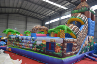 Château Gonflable Commercial en PVC à Succès : Combo Toboggan Thème Monde Magique pour Enfants, Idéal pour Locations de Fêtes et Parcs d'Attractions