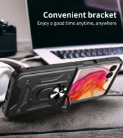 Étui de téléphone magnétique antichoc de luxe Moni avec support anneau et design armure, compatible avec HOLSTER pour MOTO Razr 40 50 60 Ultra