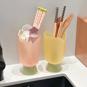 Tulip Chopstick Holder Drainage Organizer PP <b>Kitchen</b> Utensil <b>Caddy</b> Multi Purpose Countertop Storage Rack for Spoons Forks - Product Image 1