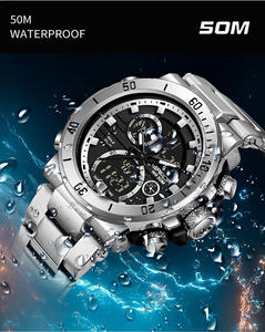 Sanda 6175 2024 Nieuwe Elektronische Digitale Analoge Horloge Handel Grensoverschrijdende Heren Multifunctionele Stalen Band Horloge Jonge Man - Product Image 4