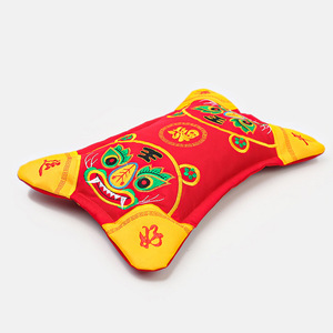 Nuovo Cuscino Ricamato in Cotone a Forma di Testa di Tigre dello Zodiaco, Stile Folk, per Neonati e Bambini (Maschietti e Femminucce) - Regalo Fai-da-te - Product Image 1