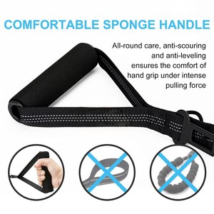 Laisse élastique anti-traction pour chien avec boucle coulissante, poignée en caoutchouc ondulé et mousse rembourrée pour grands chiens et chiens qui tirent - Product Image 4