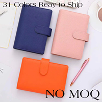Best-seller : Agenda en cuir A6 avec 31 couleurs de galets, fermeture à pression dorée, 6 anneaux, feuilles mobiles, cadeau de Noël/promotionnel