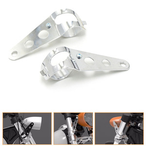 ขายึดไฟหน้ามอเตอร์ไซค์โครเมียมสไตล์เรโทร ขนาด 34 มม.-38 มม. สำหรับ Harley Cafe <span class=keywords><strong>Racer</strong></span> Chopper Bobber - Product Image 2