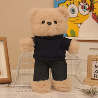 Songshan Jouets Personnalisé Mignon LOGO Ours En Peluche Oreiller 30cm Nouveau T-shirt Décontracté Tissu Poupée En Peluche Animal En Peluche Jouet Cadeau pour Enfants