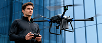 Flyaster C15 Drone de Nettoyage de Bâtiments en Hauteur 100m, 16MPa 20L/min avec Tuyau de 120m, RTK FPV, Pompe et Moteur pour Façades et Vitres