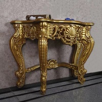 Table Console en marbre doré de luxe italien Design traditionnel pour la maison Hôtel Villa Entrée Salon-Vente en gros