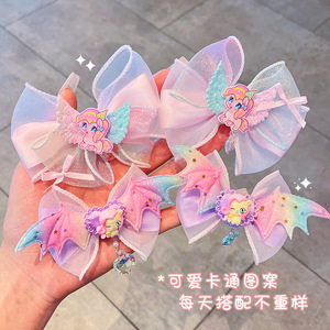 Aksesoris Rambut Pita Pelangi Putri Baru, Jepit Rambut Pita Berumbai Sifon, Jepit Rambut Kartun - Product Image 5