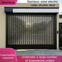 Porte de garage électrique en aluminium perforé sur mesure, finition moderne, anti-effraction, pour villa et maison