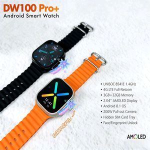 Yeni DW100Pro+ Akıllı Saat SIM Kart 3+32G Global Android AMOLED 2.04 İnç Görüntülü Arama WIFI GPS Youtube S10 Hücresel Sürüm - Product Image 6