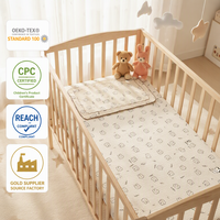 Jupe de lit bébé en coton élastique ajustée, hypoallergénique, toutes saisons, style européen et américain, motif ours, lune et étoiles