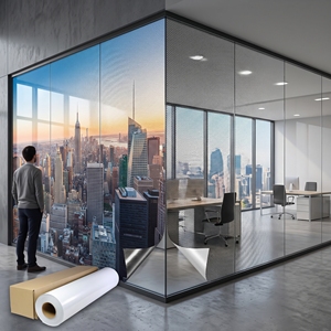Vinilo Perforado de Visión Unidireccional, Compatible con REACH, Removible, Autoadhesivo, Imprimible con Tinta Eco-Solvente, UV y Látex, para Ventanas - Product Image 1