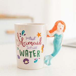 Funny Mermaid Handle Coffee <strong>Mugs</strong> Adorable Ceramic Coffee <strong>Mug</strong> Custom Logo Cartoon <strong>Princess</strong> Ceramic Coffee <strong>Mug</strong> - Product Image 3