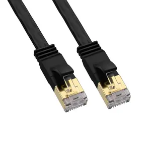 Cantell kabel jaringan datar 3m kucing 7, kabel Lan rj45 Cat7 untuk modem Router