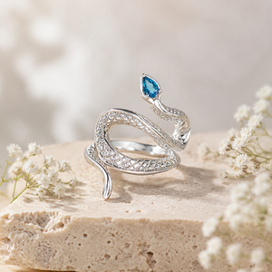 Anello Aperto a Goccia a Forma di Serpente per Donne, Gioiello da Dito Trendy e Alla Moda - Product Image 4
