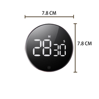 Elektronische Küche großes LED-Display drehbarer Countdown magnetischer Kochtimer rund schwarz digitale Kaffeeskala mit Timer