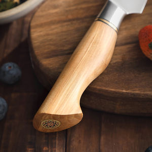 Couteau d'office de cuisine fait main Sandvik <span class=keywords><strong>14C28N</strong></span> en <span class=keywords><strong>acier</strong></span> au carbone avec manche en bois d'olivier - Product Image 4