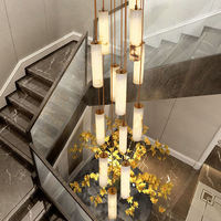 Lustre moderne créatif en marbre pour hôtel, cuisine, restaurant, luminaire suspendu d'intérieur, décoration design hôtelier, lampe suspendue en albâtre