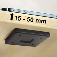 Chargeur sans fil invisible puissant 10W tendance, charge rapide longue distance jusqu'à 50 mm pour meubles sous table