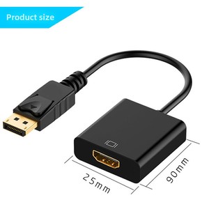 Adattatore HD 1080P da HDTV a VGA, Cavo <span class=keywords><strong>DVI</strong></span> Maschio-Femmina, <span class=keywords><strong>Convertitore</strong></span> Audio Video da DP a <span class=keywords><strong>HDMI</strong></span> per PC, Laptop, PS4, TV Box - Product Image 3
