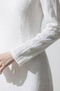 定制柔软感觉褶皱中长长袖o领商务休闲装的新设计 - Product Image 4