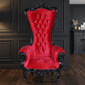 เก้าอี้บัลลังก์อาร์เดน่า KRS 2151 B สีดำหรูหรา พนักพิงสูง ขนาดควีนไซส์ สไตล์ฝรั่งเศส ทำจากไม้มะฮอกกานีแท้ ปรับความสูงได้ เหมาะสำหรับห้องนั่งเล่น ขายส่ง - Product Image 3