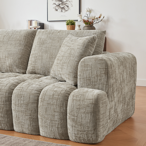 L-Shape Convertible Luxury Sectional Oversized Set Minimalist Design Comfy <b>Sleeper</b> Couch for Apartment Living Room - Product Image 3