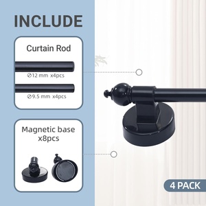 Barras Magnéticas para Cortinas Multiusos Ajustables para Puertas y Ventanas Metálicas Sin Necesidad de Herramientas 16-28 Pulgadas Negro Paquete de 4 - Product Image 5