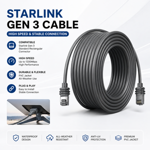 Cable de Extensión de Red Starlink Gen 3 OEM de Fábrica, Cable Ethernet RJ45 STP Impermeable de PVC, 24AWG 26AWG, Personalizado - Product Image 1