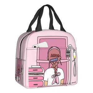 Bolsa de Almuerzo con Diseño de Enfermera para Regalo de Doctor, Impresión Bajo Demanda, Bolsa de Comida Espaciosa y Elegante, Bolsa de Picnic Aislada para Enfermeras - Product Image 1