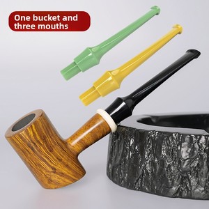 Cazoleta Premium de Madera de Boj Tipo Curvo Clásico para Fumar en Seco, con Filtro de Carbón Activado de 9mm, Boquilla de Acrílico Colorida, Portátil - Product Image 2