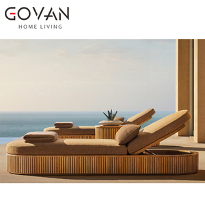 <span class=keywords><strong>Chaise</strong></span> longue d'extérieur moderne, résistante aux intempéries, en <span class=keywords><strong>teck</strong></span> massif, <span class=keywords><strong>coussin</strong></span> imperméable, pliable, garantie de 2 ans - Product Image 5