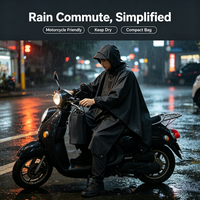 Imperméable léger 3-en-1 avec revêtement PU, cape respirante en PVC, capuchon imperméable, tente pliable pour l'extérieur, tissu imperméable multifonctionnel