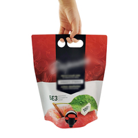 Pochette de fond à double pli réutilisable personnalisée Pochette de vin en feuille d'aluminium aseptique Boîte de sac de jus de fruits Sac double réutilisable personnalisé