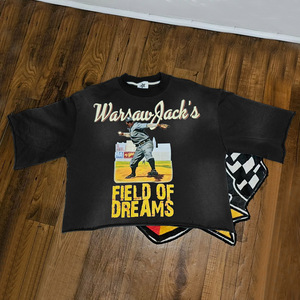 Custom Clothing Heavyweight 300Gsm 100% Cotton Graphic DTG Silk Screen Print Men Boxy Fit Raw Hem T Shirt Manufacturer - Product Image 3