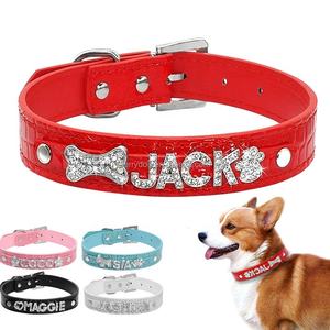 Diamantes de imitación personalizados nombre gratis encantos gato accesorios PU personalizado elástico gato <span class=keywords><strong>Collar</strong></span> lujo <span class=keywords><strong>Breakaway</strong></span> - Product Image 4