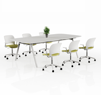 Table de réunion modulaire moderne Nouveau mobilier de bureau pour 6-8 personnes Nouveau bureau de conférence en bois à panneaux pour hôtels hôpitaux