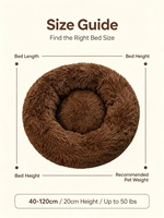 Coussin pour animaux de compagnie en forme de beignet, chaud, doux, rond, antidérapant, confortable, pour chiens et chats de petite, moyenne et grande taille, pour intérieur.