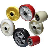 Roues de transpalette manuel en nylon blanc 70 mm * 60 mm en polyuréthane rouge 2,75 * 2,35 pouces pour pièces de rechange de transpalette