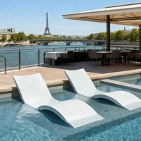 Chaise de piscine en fibre de verre en forme de S, design ergonomique, techniques de pliage/découpe - Salon de jardin de luxe pour piscine et plage (UV