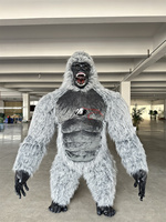Costume de mascotte réaliste de gorille gris gonflable unisexe personnalisé Anime Cosplay pour adultes déguisements thème de location de carnaval