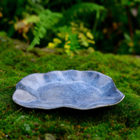 Plato Plano Abstracto Oyster Granilla Plate Lla Blue 23x15cm