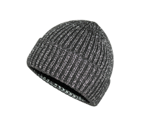 Bonnet en tricot côtelé gris thermique doux et chatoyant, bonnet d'hiver à revers roulé pour femme, usage quotidien et festif, personnalisable OEM