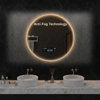 Miroir de salle de bain intelligent à écran tactile pour les développeurs, miroir de salle de bain LED à fort volume de production