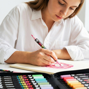 Set di <span class=keywords><strong>Pennarelli</strong></span> Acrilici Bicolore JMC JIMICO con <span class=keywords><strong>Punta</strong></span> Morbida a <span class=keywords><strong>Doppia</strong></span> Estremità per Legno, Vetro, Ceramica, Metallo e Fai-da-Te - Product Image 6