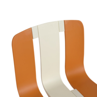 [Stock US] Lot de 4 chaises modernes à rayures colorées avec assise en plastique PP et pieds en métal robustes Expédition rapide depuis les États-Unis MOQ 1 ensemble